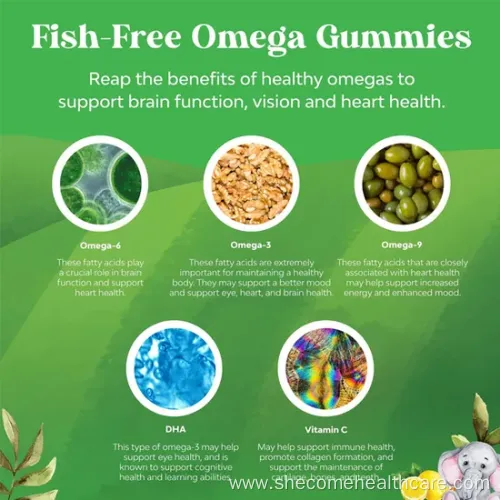 Kids Omega DHA Gummies for Brain and Eye Health